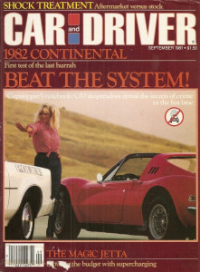 CAR & DRIVER 1981 SEPT - INDY, CHALLENGER, CONTINENTAL, MAZDA RX7, SHOCKS